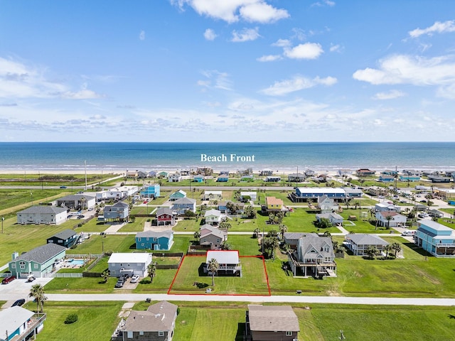 16519 Captain Kidd Rd, Jamaica Beach, TX 77554 - aerial perspective of suburban area with a nearby body of water
