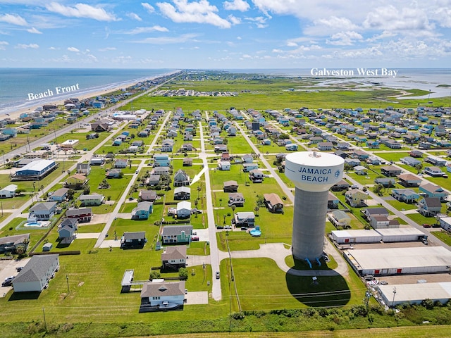 16519 Captain Kidd Rd, Jamaica Beach, TX 77554 - aerial perspective of suburban area featuring a large body of water