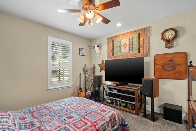231 Ranch House Ln, Richmond, TX 77469 - carpeted bedroom featuring recessed lighting and a ceiling fan