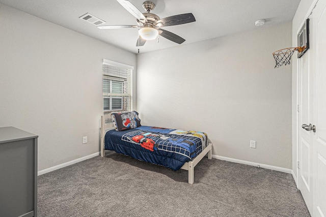 23722 Willow Haven Dr, Spring, TX 77389 - carpeted bedroom with a ceiling fan and baseboards