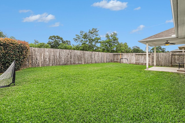 23722 Willow Haven Dr, Spring, TX 77389 - view of yard with a patio and a ceiling fan