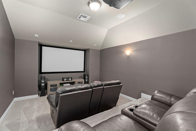 27121 Holtwood Grove Rd, Magnolia, TX 77354 - cinema featuring light colored carpet, baseboards, and lofted ceiling