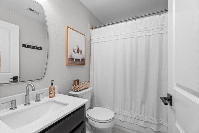 27121 Holtwood Grove Rd, Magnolia, TX 77354 - bathroom featuring toilet, vanity, curtained shower, and a bathtub