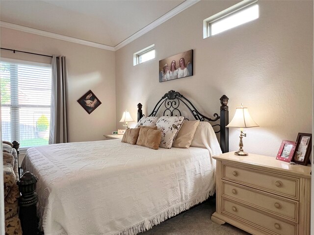 115 Carriage Ct, Magnolia, TX 77354 - carpeted bedroom featuring ornamental molding