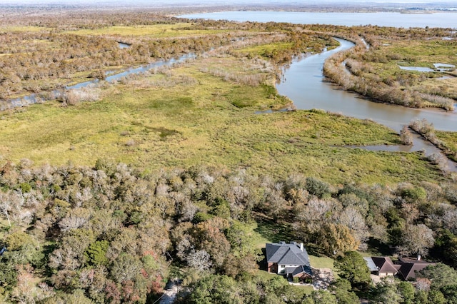 507 Oaks Grande Rd, Baytown, TX 77523 - aerial overview of property's location featuring a large body of water and a heavily wooded area