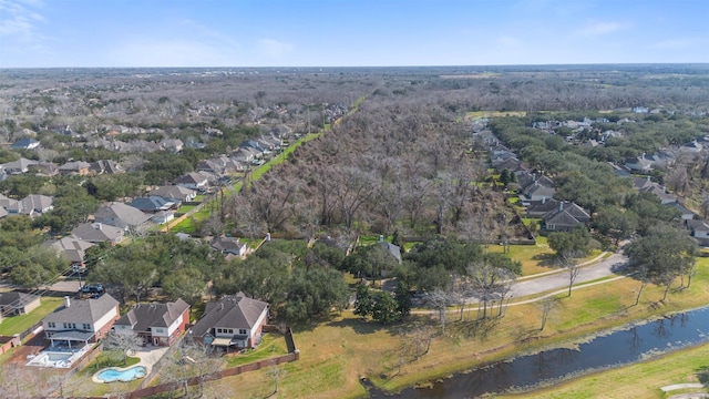 3106 Five Oaks Dr, Missouri City, TX 77459 - aerial view of property and surrounding area with nearby suburban area and a large body of water