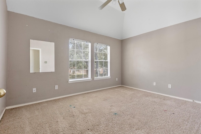 3106 Five Oaks Dr, Missouri City, TX 77459 - carpeted spare room with ceiling fan and lofted ceiling
