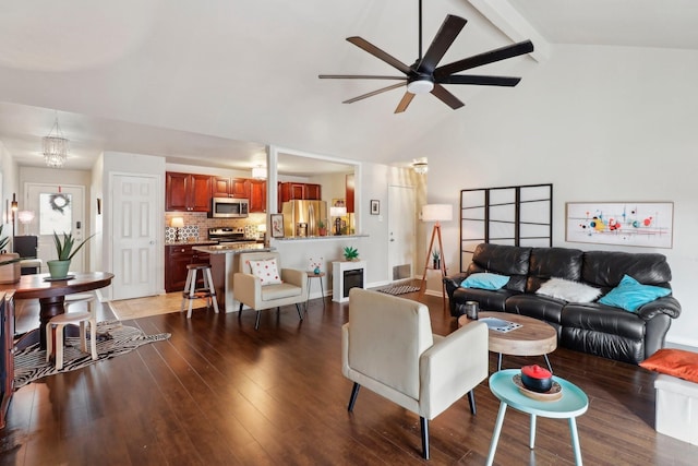 10711 Kirkside Dr, Houston, TX 77096 - living area featuring dark wood finished floors and a ceiling fan
