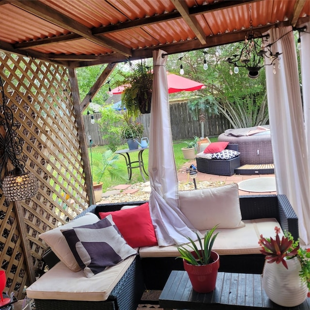 10711 Kirkside Dr, Houston, TX 77096 - view of patio with an outdoor hangout area