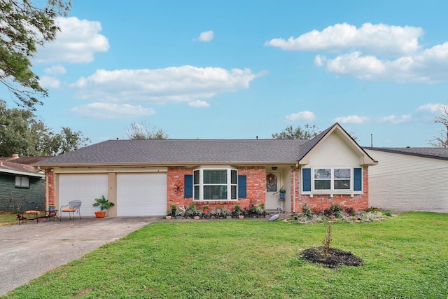 10711 Kirkside Dr, Houston, TX 77096 - single story home with brick siding, an attached garage, a front yard, and concrete driveway