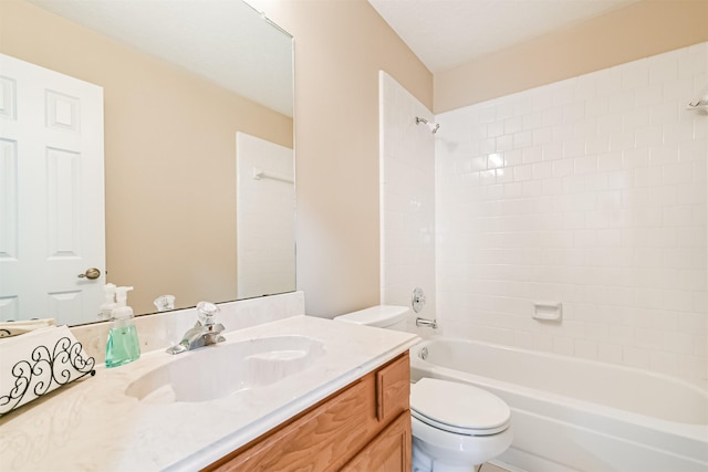 610 Bayou Bend Dr, Deer Park, TX 77536 - bathroom featuring toilet, vanity, and  shower combination
