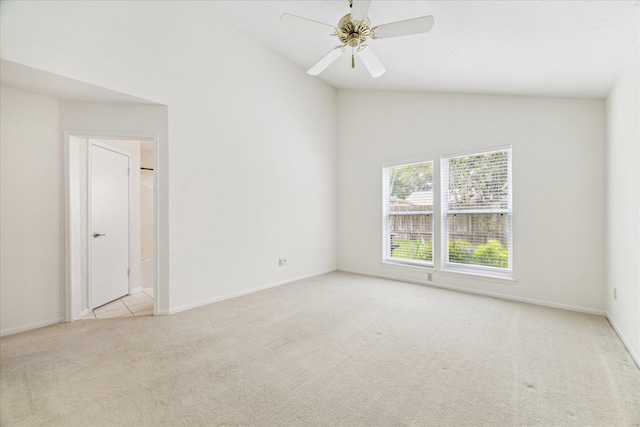 2719 Williams Grant St, Sugar Land, TX 77479 - carpeted empty room featuring lofted ceiling, ceiling fan, and baseboards