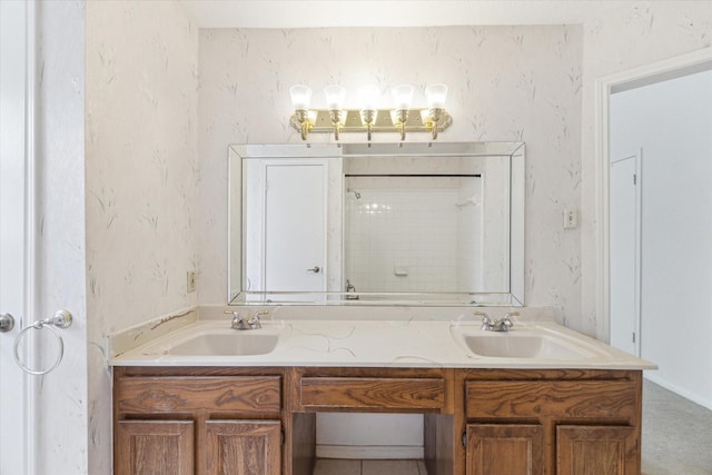 2719 Williams Grant St, Sugar Land, TX 77479 - bathroom featuring double vanity and a shower