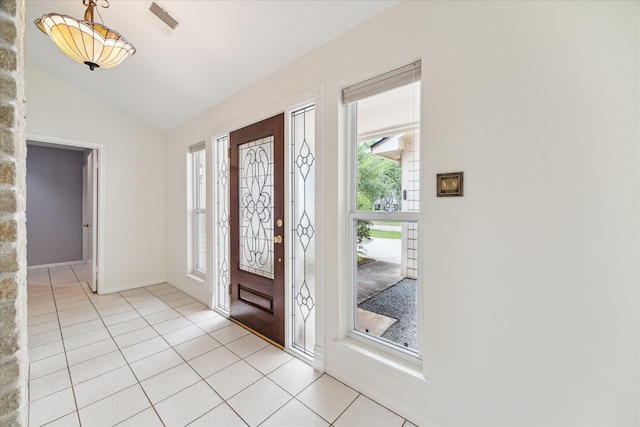 2719 Williams Grant St, Sugar Land, TX 77479 - foyer entrance with vaulted ceiling and light tile patterned floors