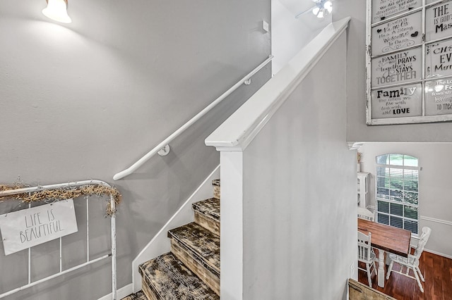 5234 Teal Way, Baytown, TX 77523 - stairs with wood finished floors and baseboards