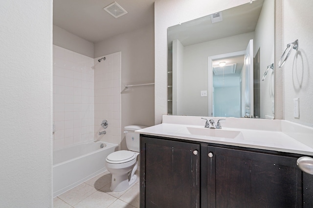 16659 Bluefin St, Crosby, TX 77532 - bathroom featuring toilet, vanity, tile patterned flooring, and bathing tub / shower combination