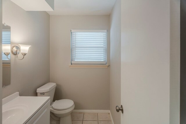 5206 Graystone Ln, Houston, TX 77069 - half bath with toilet, tile patterned flooring, vanity, and baseboards
