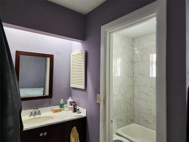 6822 Zapata Dr, Houston, TX 77083 - bathroom with vanity and washtub / shower combination