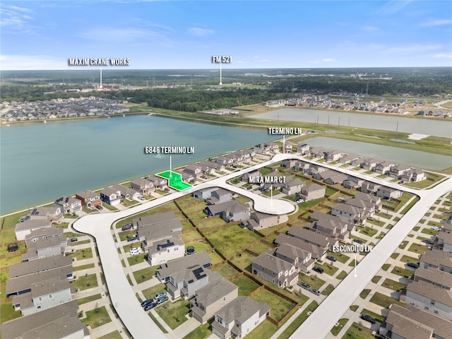 6846 Termino Ln, Rosharon, TX 77583 - aerial overview of property's location with nearby suburban area and a nearby body of water