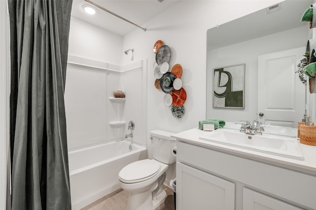 277 Douglas Hills Dr, Magnolia, TX 77354 - full bath featuring toilet, shower / bathtub combination with curtain, wood finished floors, and vanity