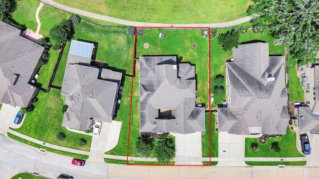 22714 Wilbur Ln, Tomball, TX 77375 - aerial perspective of suburban area featuring property parcel outlined