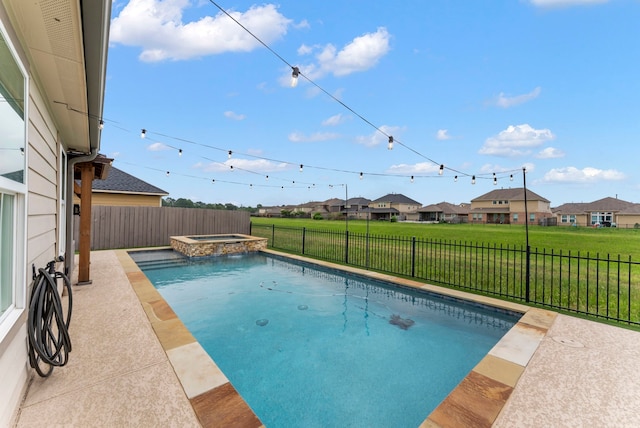 9998 Chimney Swift Ln, Conroe, TX 77385 - view of pool with a residential view and a pool with connected hot tub