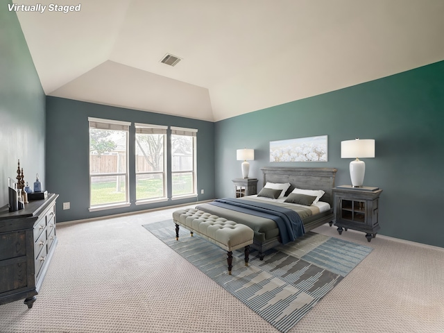6081 Trent Ct, League City, TX 77573 - bedroom featuring carpet floors, lofted ceiling, and baseboards