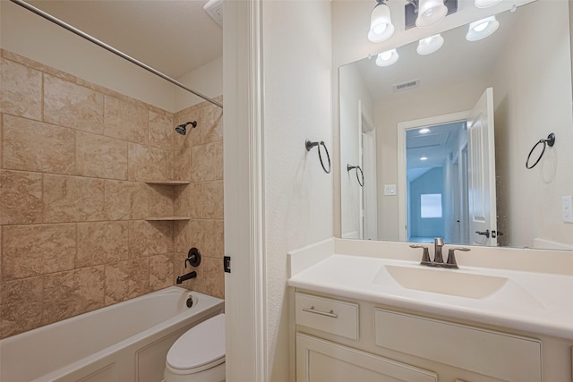 20619 Cactus Lake Ln, Richmond, TX 77407 - full bath with vanity, bathing tub / shower combination, and toilet