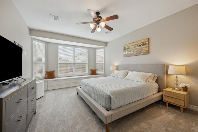 9982 Manor Spring Ln, Brookshire, TX 77423 - bedroom with light colored carpet and a ceiling fan