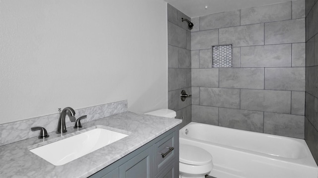 2814 Cambridge Ln, Missouri City, TX 77459 - full bath featuring toilet, vanity, and shower / washtub combination