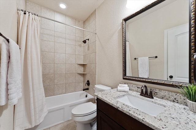 515 Arbor Point Ct, Pinehurst, TX 77362 - full bath with toilet, vanity, shower / bath combo, and tile patterned flooring