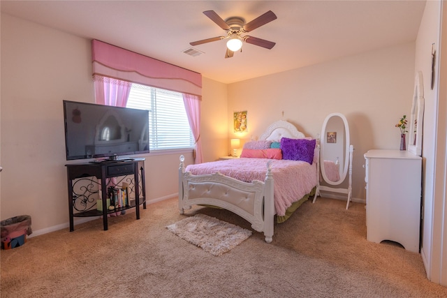 3418 Quarry Place Ln, Katy, TX 77493 - bedroom featuring carpet flooring, a ceiling fan, and baseboards