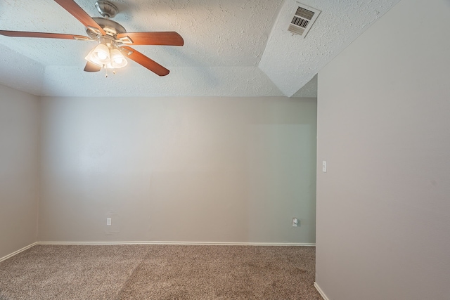 11714 Welshpool Glen Dr, Houston, TX 77066 - empty room featuring carpet floors, a textured ceiling, a ceiling fan, and baseboards