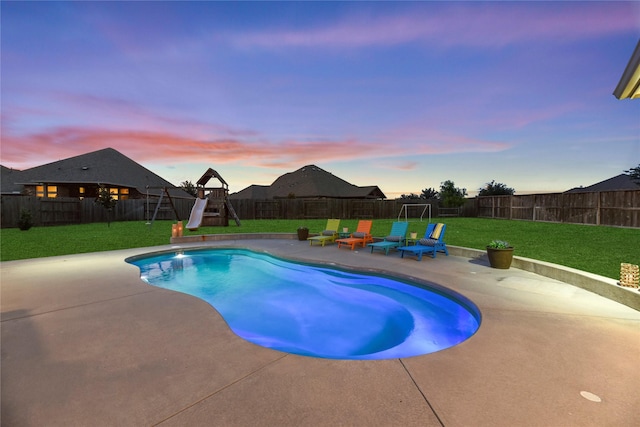 15702 Belmar Heights Dr, Cypress, TX 77429 - view of swimming pool with a patio area and a playground