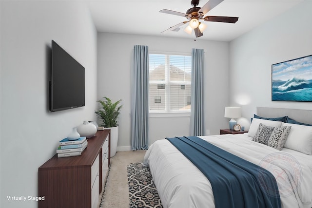 904 W 20th St Unit C, Houston, TX 77008 - bedroom featuring light colored carpet, baseboards, and ceiling fan