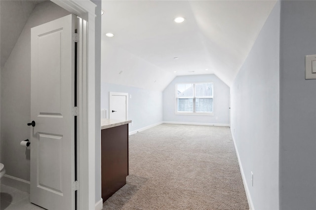 904 W 20th St Unit C, Houston, TX 77008 - additional living space with lofted ceiling, light carpet, recessed lighting, and baseboards