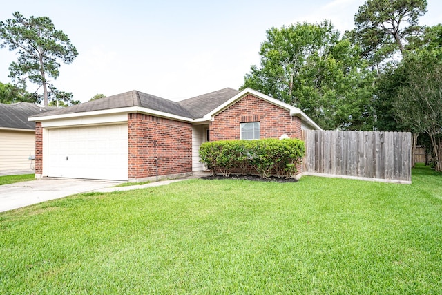 17307 Morning Star Ave, Crosby, TX 77532 - ranch-style home with brick siding, an attached garage, and concrete driveway