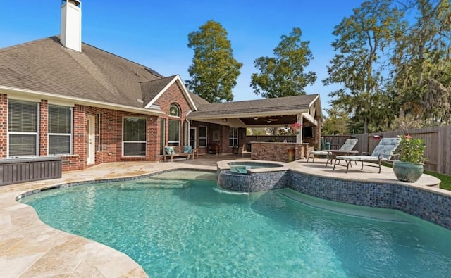 2718 Van Gogh Ln, Missouri City, TX 77459 - view of swimming pool with a patio area and a pool with connected hot tub
