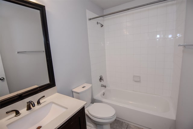 21734 Oriole Trl, Humble, TX 77338 - full bathroom with vanity, toilet, bathtub / shower combination, and tile patterned flooring