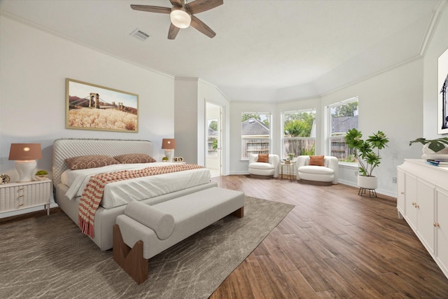 12210 Pebble Mdws, Houston, TX 77041 - bedroom with wood finished floors, baseboards, and ceiling fan