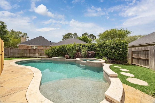 12210 Pebble Mdws, Houston, TX 77041 - view of pool featuring a fenced backyard and a pool with connected hot tub