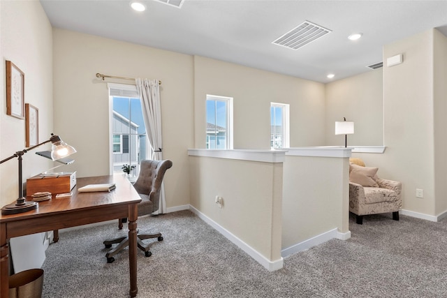 614 Seabreeze Dr, Kemah, TX 77565 - carpeted office featuring baseboards and recessed lighting