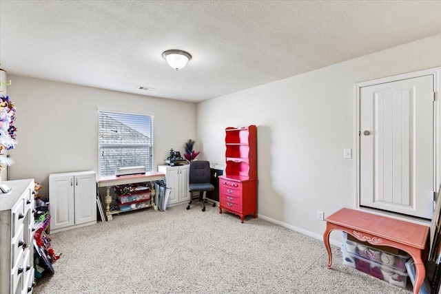 2506 Solitude, Deer Park, TX 77536 - office with light colored carpet and a textured ceiling