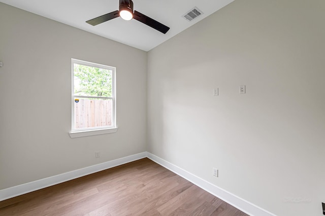 4224 Buck St, Houston, TX 77020 - unfurnished room with ceiling fan, baseboards, and wood finished floors