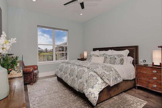 12595 St Louis Ct, Willis, TX 77318 - bedroom with baseboards, a ceiling fan, and recessed lighting