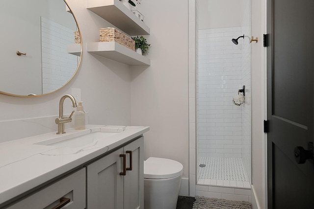 12595 St Louis Ct, Willis, TX 77318 - full bath featuring vanity, tiled shower, and toilet