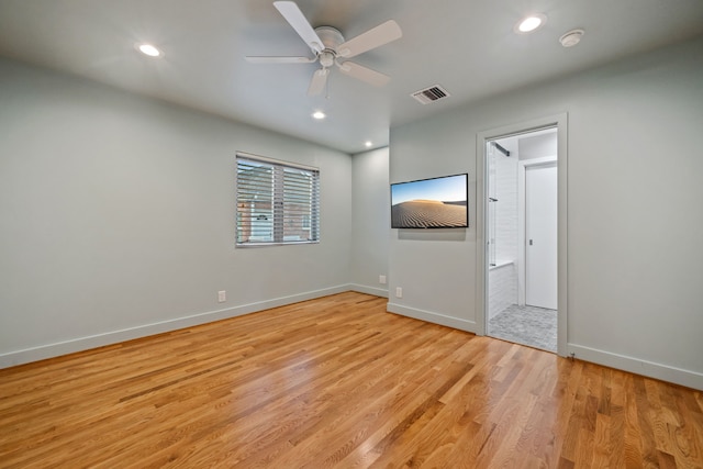 4102 Coleridge, West University Place, TX 77005 - unfurnished bedroom featuring light wood-type flooring, baseboards, recessed lighting, and a ceiling fan