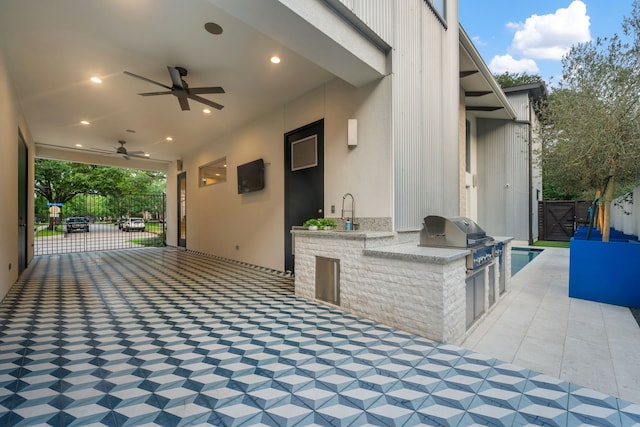 4102 Coleridge, West University Place, TX 77005 - view of patio featuring a gate and ceiling fan