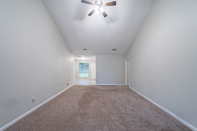 8006 Barnhill Dr, Humble, TX 77338 - carpeted empty room featuring ceiling fan, baseboards, and a textured ceiling