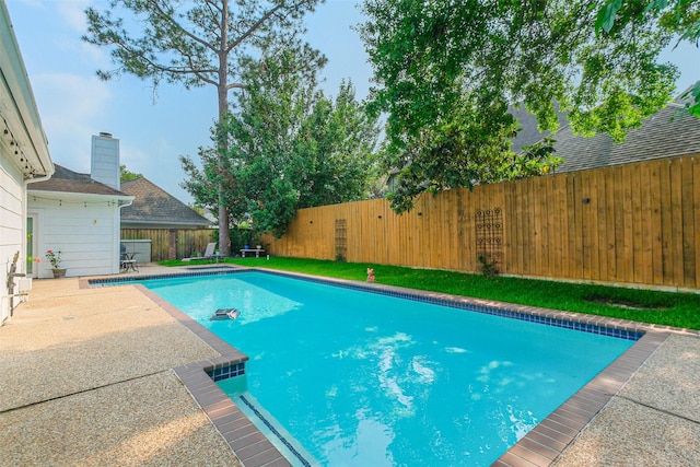 602 Rock Cv, Houston, TX 77079 - view of swimming pool featuring a fenced backyard and a patio